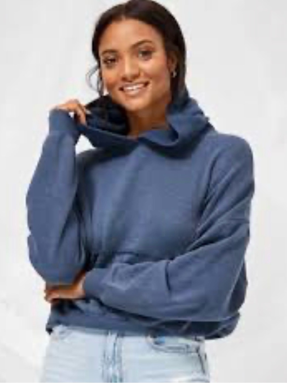 American eagle blue distressed hoodie size large GUC